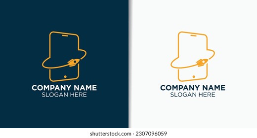 rocket and tech logo design template, technology logo vector