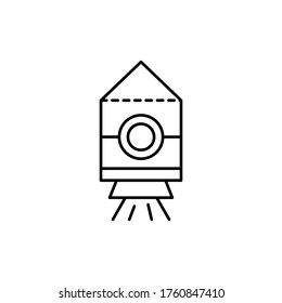 rocket, technology concept line icon. Simple element illustration. rocket, technology concept outline symbol design from space set. Can be used for web and mobile