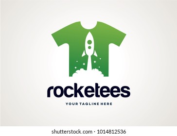Rocket Tees Logo Template Design Vector, Emblem, Design Concept, Creative Symbol
