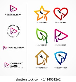 Rocket template logo and letter placement