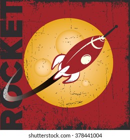 Rocket, template, poster, each element can be use separately