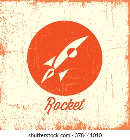 Rocket, template, poster, each element can be use separately