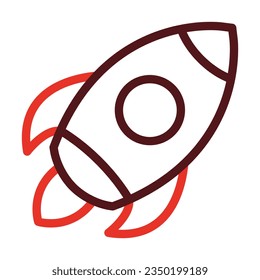 Rocket Thick Line Two Color Icons For Personal And Commercial Use.
