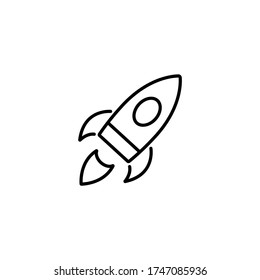 Rocket thin icon in trendy flat style isolated on white background. Symbol for your web site design, logo, app, UI. Vector illustration, EPS