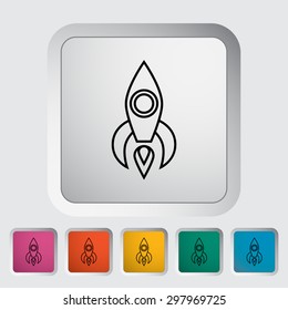 Rocket thin line flat vector related icon set for web and mobile applications. It can be used as - logo, pictogram, icon, infographic element. Vector Illustration. 