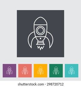 Rocket thin line flat vector related icon set for web and mobile applications. It can be used as - logo, pictogram, icon, infographic element. Vector Illustration. 