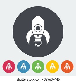 Rocket thin line flat vector related icon for web and mobile applications. It can be used as - logo, pictogram, icon, infographic element. Vector Illustration. 