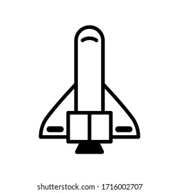 Rocket thin line icon isolated on white background EPS Vector