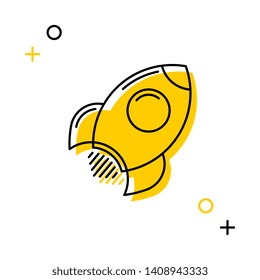 rocket thin line icon on white background for web and mobile app. vector illustration easy to edit and customize. eps 10