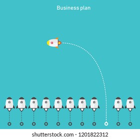 rocket  thought vector illustration design