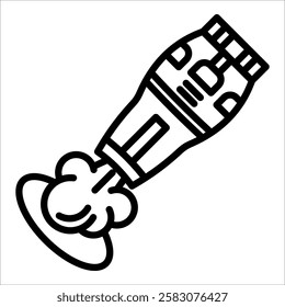 Rocket Thruster Icon Element For Design