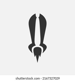 Rocket and tie minimalist logo. Simple negative space vector design. Isolated with soft background.