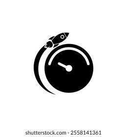 Rocket time logo icon. Startup, target, mission logo icon vector.