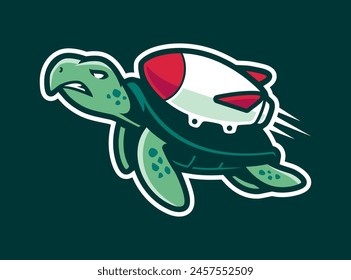 ROCKET TORTOISE MASCOT LOGO DESIGN