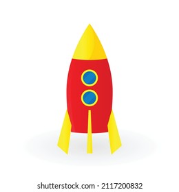 Rocket toy cartoon 2D ilustration