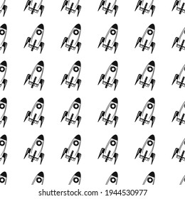 Rocket toy contour pattern. Idea for decors, ornaments, wallpapers, gifts, damask, celebrations, invitation, greeting, birthday, paper, summer holidays, childhood themes. Isolated vector artwork.