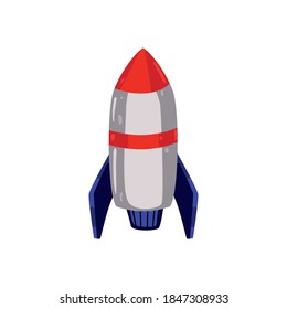 rocket toy design of Childhood play fun kid game gift object little and present theme Vector illustration