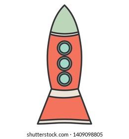 rocket toy entertainment icon vector illustration