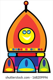 rocket toy isolated on white background