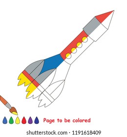 Rocket Toy Transport to be colored, the coloring book for preschool kids with easy educational gaming level.