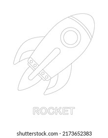 Rocket tracing worksheet for kids