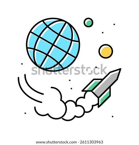 rocket transportation color icon vector. rocket transportation sign. isolated symbol illustration