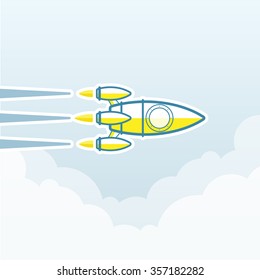 Rocket , transportation vehicles, Flat style vector