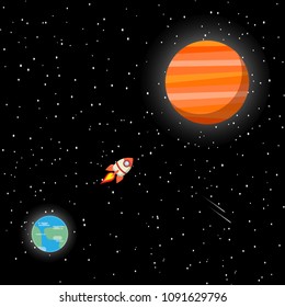 rocket travel out space to Mars 