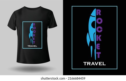 rocket travel typography t-shirt design for print. Trendy typography and stylish design vector illustration.

