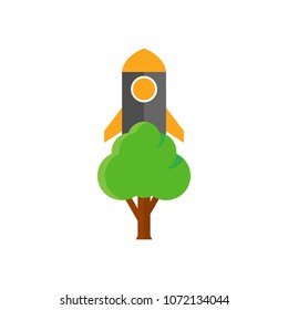 Rocket Tree Logo Icon Design