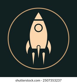 Rocket trendy icon reasoned abstract vector illustration colorful artwork beautiful design.eps