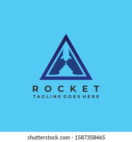 Rocket Triangle Illustration Vector Template. Suitable for Creative Industry, Multimedia, entertainment, Educations, Shop, and any related business