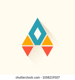 rocket triangle sign vector company logo