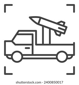 Icono o símbolo de línea delgada del concepto del vector del cohete
