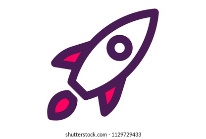 rocket, two color icon