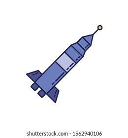 rocket universe fill style icon vector illustration design