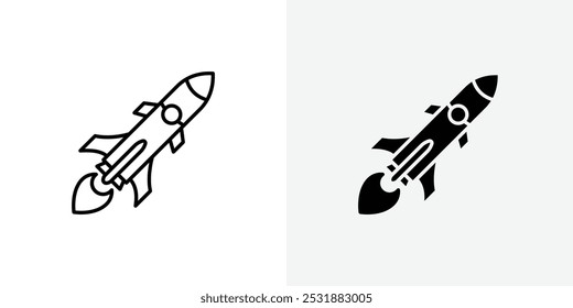 Conjunto de iconos de vector de cohete. Ilustrador de Vector de stock. EPS 10