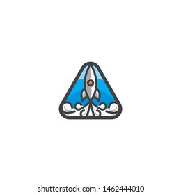 rocket vector art line art logo technology