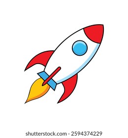 rocket vector art on white background