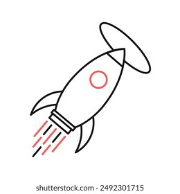 Raketen-Vektorgrafik-Abzeichen, Symbol für Unternehmensgründung.
