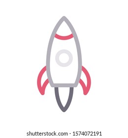 rocket vector color line icon 