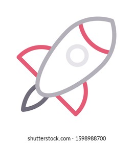 rocket vector color line icon 