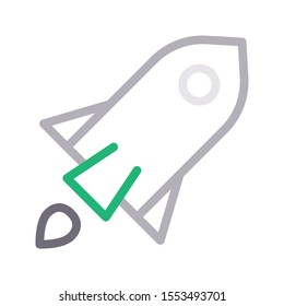 rocket vector colour line icon