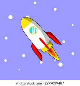 rocket vector is created in a cartoon style which looks both simple and cute
