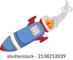 Rocket Vector with cute kids Clipart Vector