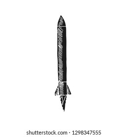 rocket vector doodle sketch isolated on white background