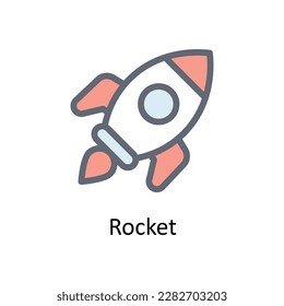 Rocket Vector  Fill outline Icons. Simple stock illustration stock