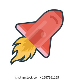 rocket vector flat color icon 