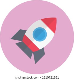 rocket vector flat color icon 