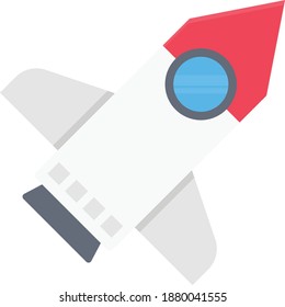 rocket vector flat colour icon